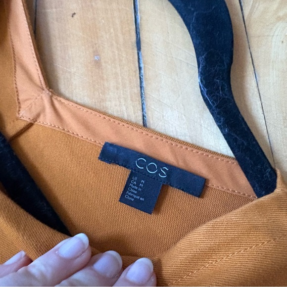 COS Sz M Orange Minimalist Structured Oversized Trapeze Blouse - Picture 9 of 10